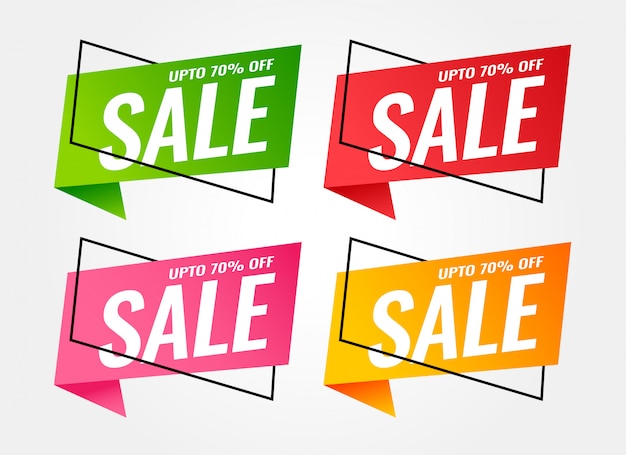 Trendy Sale Banners in Different Colors | Free Vector Download