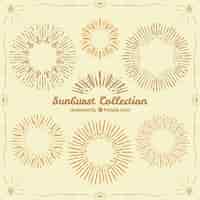 Free vector trendy sunburst collection