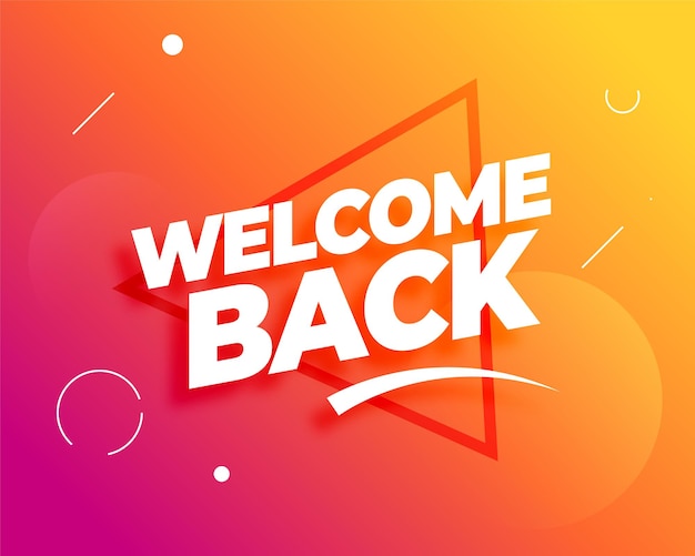 Free vector trendy welcome back banner for rejoining the team