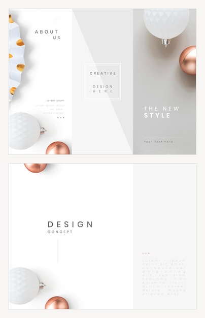 Free vector tri-fold brochure template vector modern style set