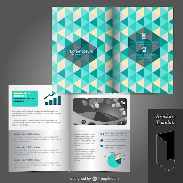 Free vector triangle cover brochure mock-up