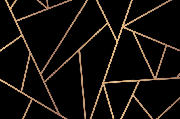 Triangle Geometric Pattern Gold Black Background