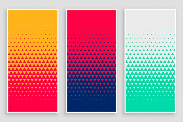 Free vector triangle halftone pattern in different colors