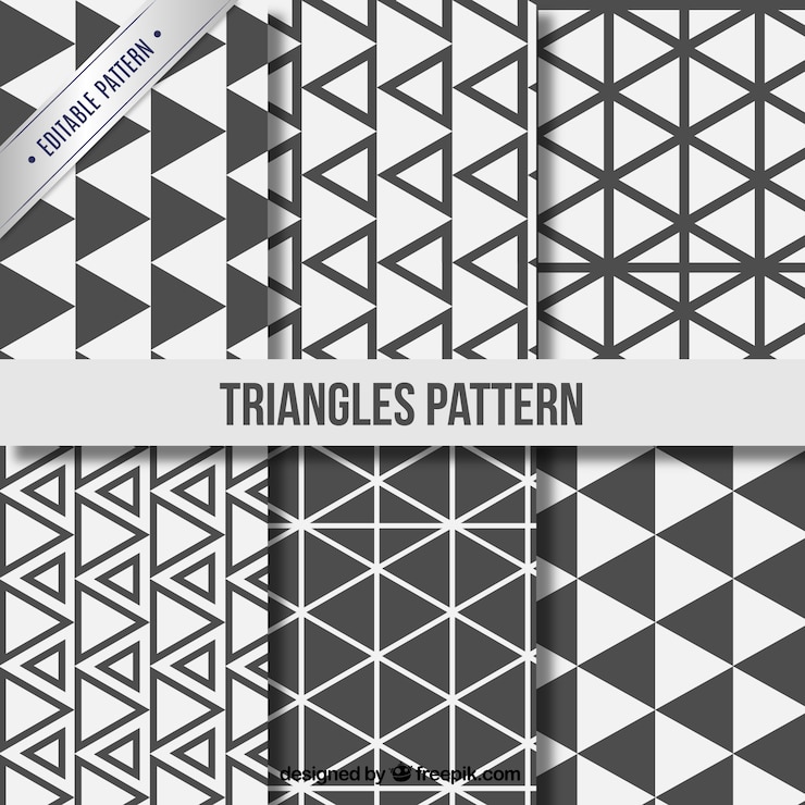 Free Vector triangle patterns collection
