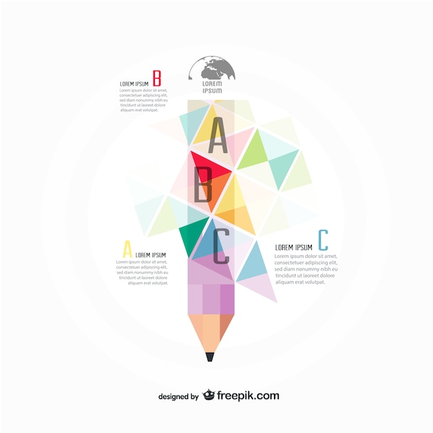 Free vector triangle pencil infographic