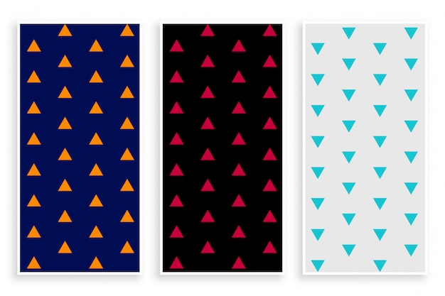 Triangle repeat pattern banner set