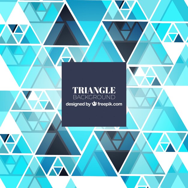 Triangles background with gradient blues