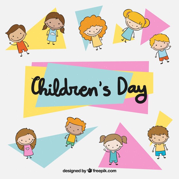 Triangular childrens day design