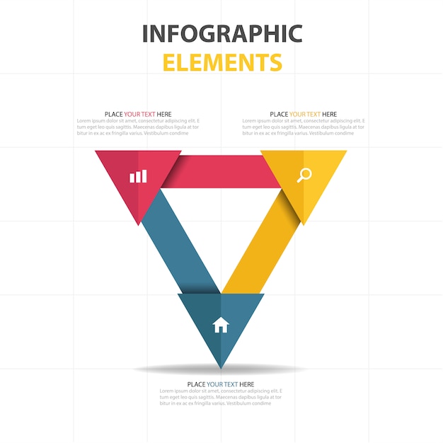 Vettore gratuito colorato astratto triangolo modello di business infografica