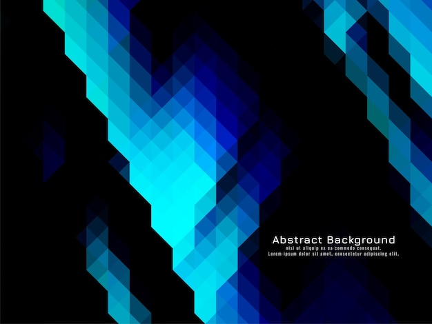 Free vector triangular mosaic pattern geometric blue dark background vector