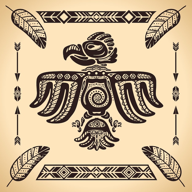 Free vector tribal american eagle sign