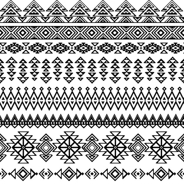 Free vector tribal decorative pattern in black and white