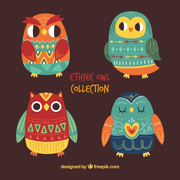 Tribal set of owls