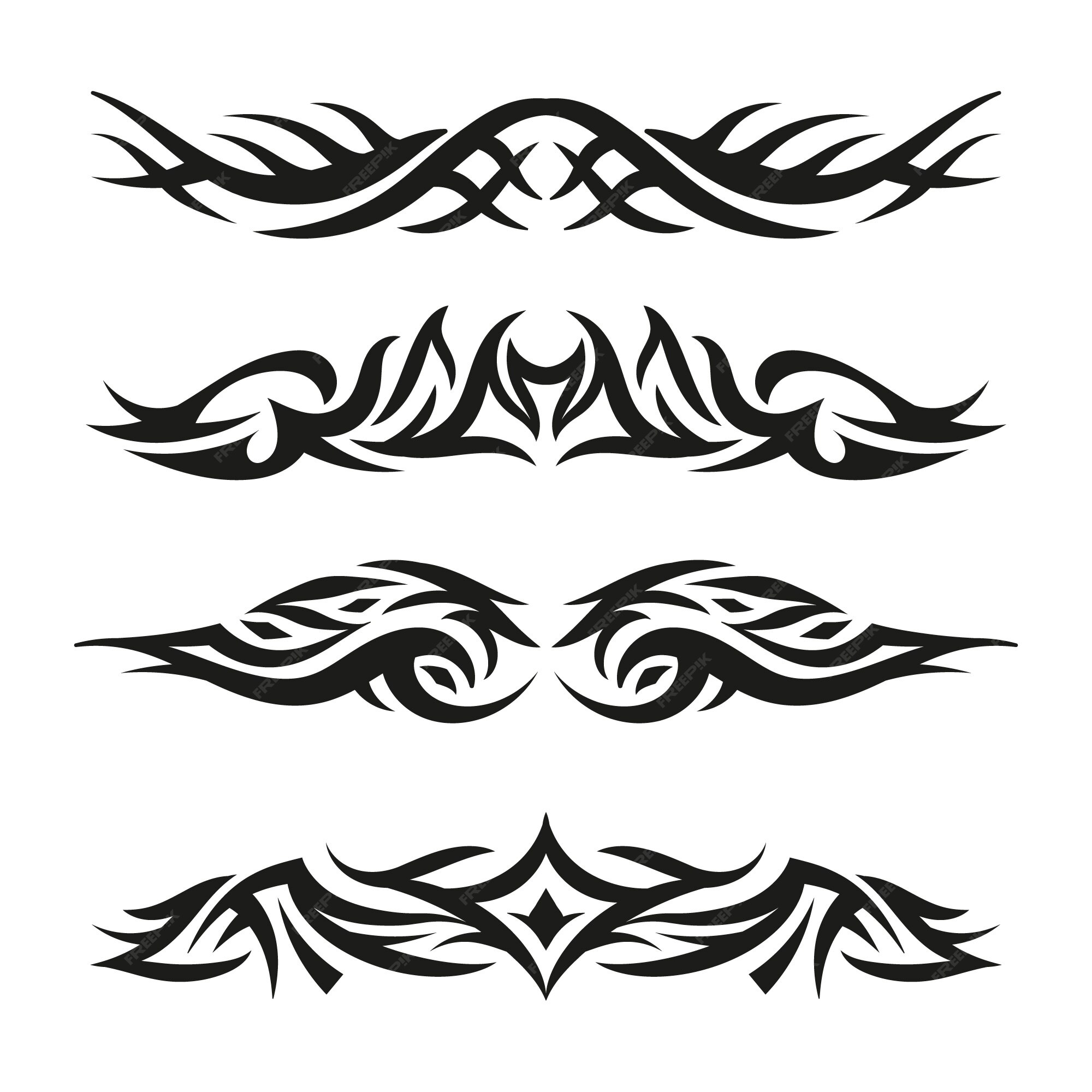 Tribal Tattoo Set Design Element. Tribals Style Border Design Ornament  Shape, Black Illustration, Creative Element. Royalty Free SVG, Cliparts,  Vectors, and Stock Illustration. Image 80834292.