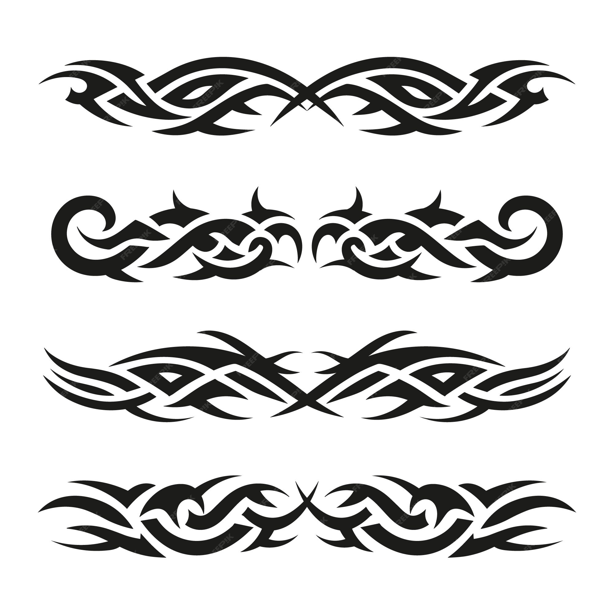 Tribal Tattoo Set Design Element. Tribals Style Border Design Ornament  Shape, Black Illustration, Creative Element. Royalty Free SVG, Cliparts,  Vectors, and Stock Illustration. Image 80834292.