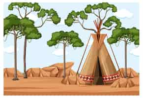 Free vector tribal tent or tipi vector