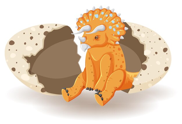 Triceratops hatching from egg