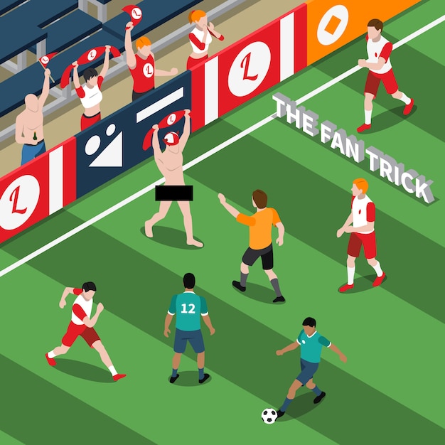 Free vector trick of sports fan isometric illustration