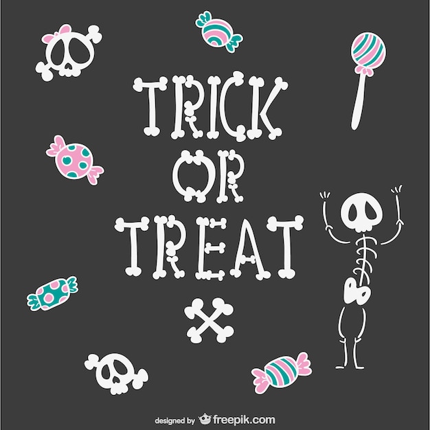 Free vector trick or treat cartoon background