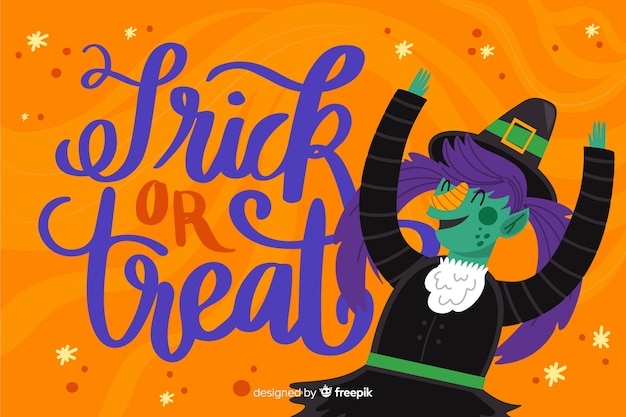 Free vector trick or treat halloween background