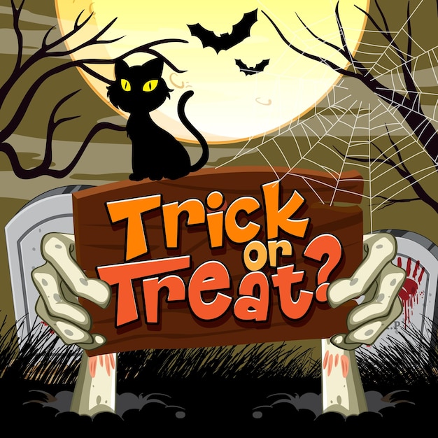 Free vector trick or treat halloween banner