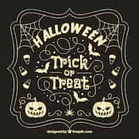 Free vector trick or treat halloween lettering