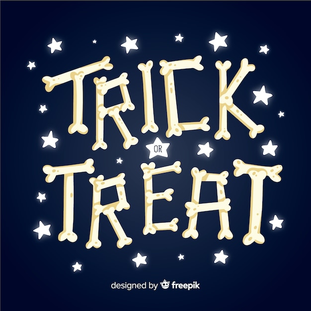 Vettore gratuito dolcetto o scherzetto lettering di halloween