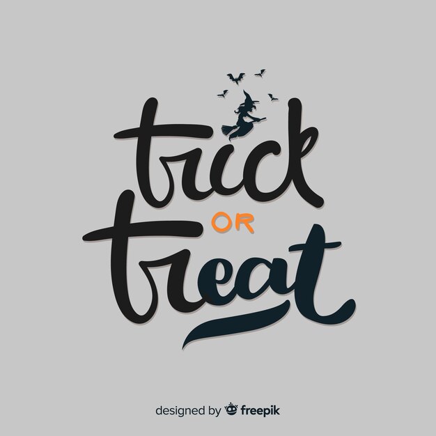Trick or treat halloween lettering