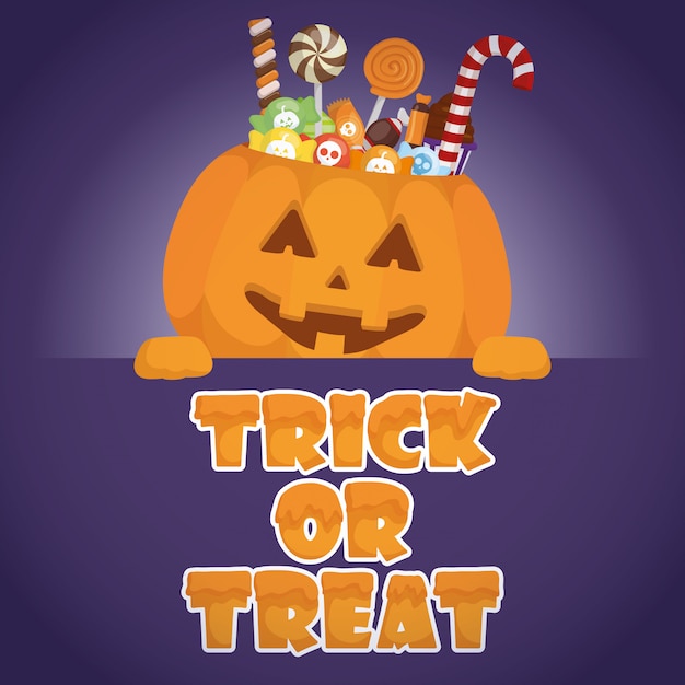 Free vector trick or treat, happy halloween