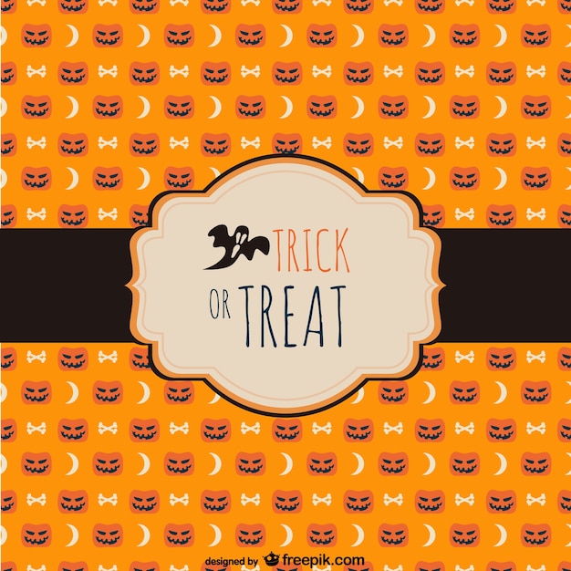 Free vector trick or treat label for halloween