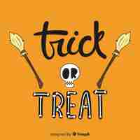 Free vector trick or treat lettering background