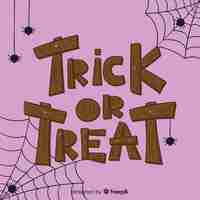 Free vector trick or treat lettering background