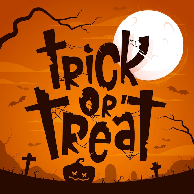 Free vector trick or treat - lettering concept