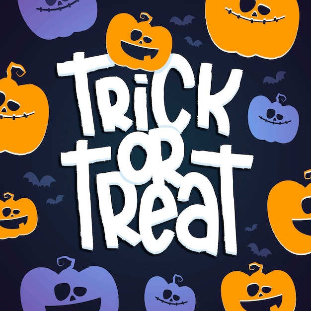 Free vector trick or treat - lettering concept