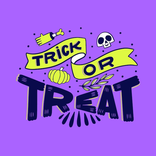 Free vector trick or treat - lettering concept