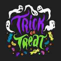 Free vector trick or treat - lettering concept