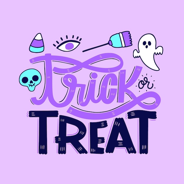 Trick or treat lettering design