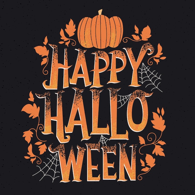 Trick or treat lettering with pumpkin 