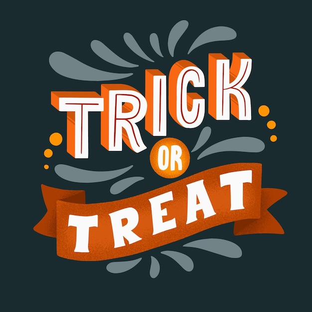 Free vector trick or treat lettering