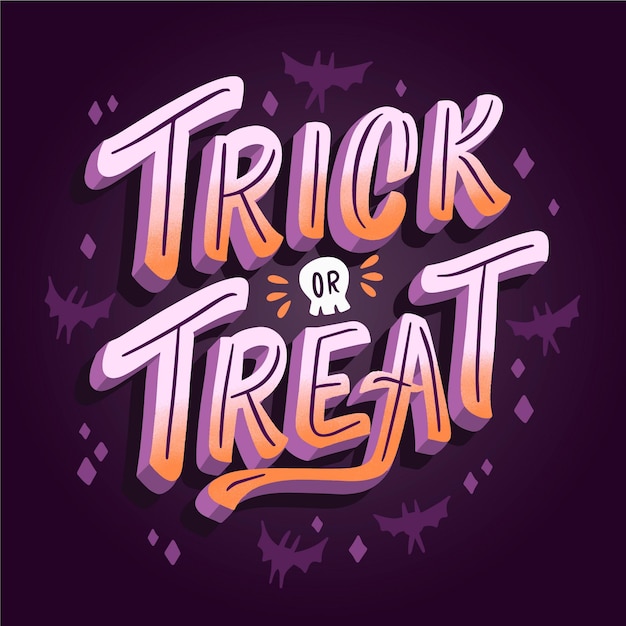 Free vector trick or treat lettering