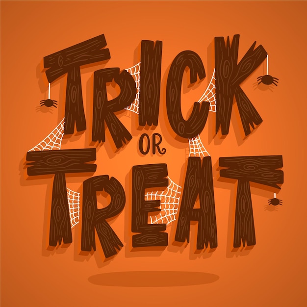 Free vector trick or treat lettering