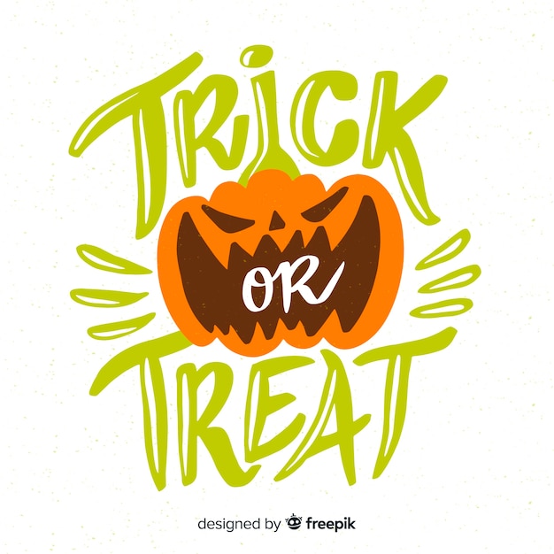 Trick or treat pumpkin lettering