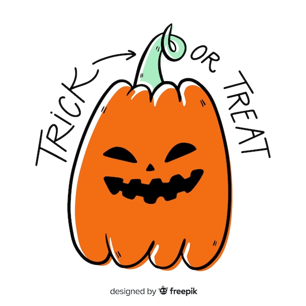 Trick or treat pumpkin lettering