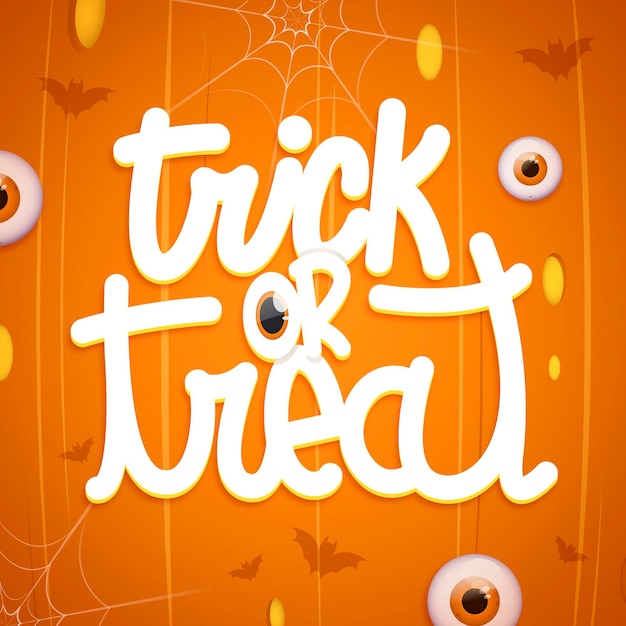 Free vector trick or treat template lettering