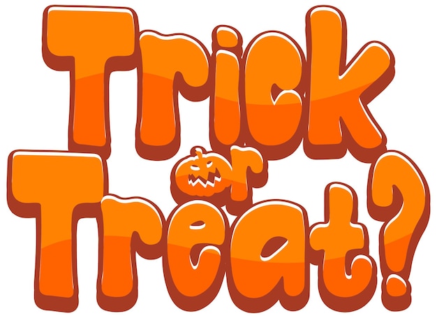 Free vector trick or treat word logo for halloween