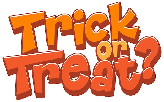 Free vector trick or treat word logo for halloween