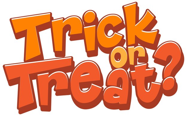 Trick or Treat word logo for Halloween