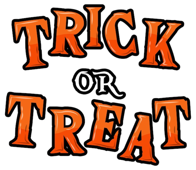 Trick or treat word logo for halloween