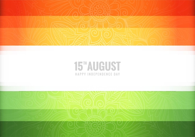 無料ベクター トリコロールのインドの旗のお祝いの創造的なカードのデザイン