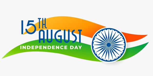 Free vector tricolor indian flag  for happy independence day